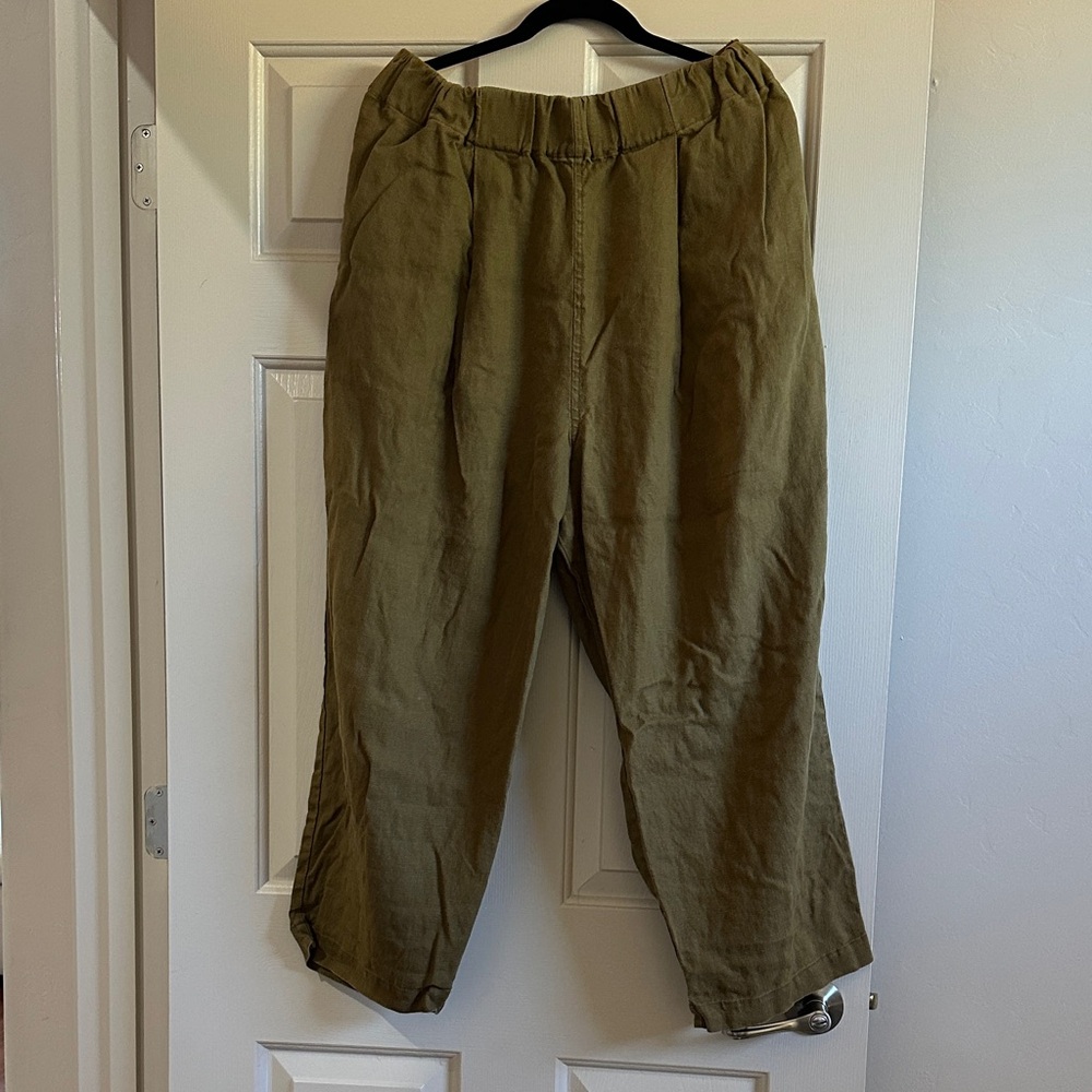 Elizabeth Suzann Andy Olive Linen Pants